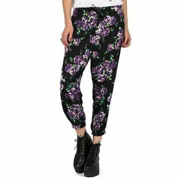 Volcom Women's Purple defiant One Floral Pants M - Picture 2 of 12